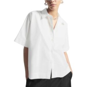 COS Button Down White Shirt Boxy Short Sleeve Shirt Women White Tailored 10